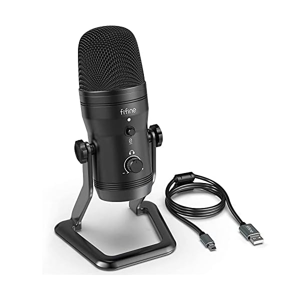 FIFINE Mikrofon PC mit 4 Tonabnehmermuster, USB Mikrofon PC Gaming für MAC PS4 PS5, Microphone mit Gain Regler… – Bild 7