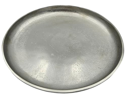 Meinposten Dekoteller Silber Metall Teller Schale Dekotablett Kerzenteller...