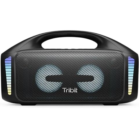 Tribit StormBox Blast Portable Speaker: 90W Loud Stereo Sound with XBass, IPX7 Waterproof Bluetooth Speaker with LED Light, PowerBank, Bluetooth 5.3&TWS, Custom EQ, 30H Playtime for Outdoor Cover