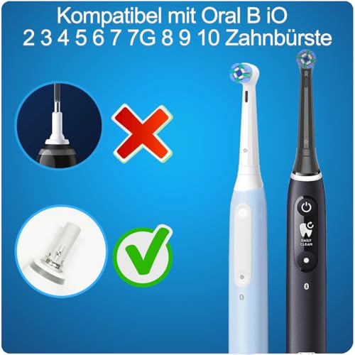 8 Stück iO Aufsteckbürsten Kompatibel mit Oral B iO 2/3/4/5/6/7/8/9/10 Zahnbürste Elektrische, 4 Weiß+4 Schwarz (4 Weiß+4 Schwarz)