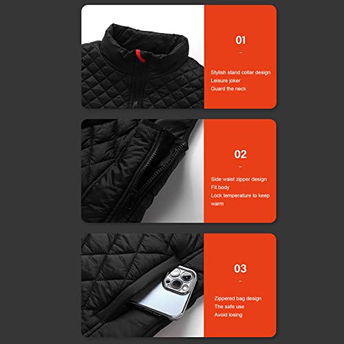 Colete elétrico aquecido, 3 níveis de temperatura, à prova de frio, aquecimento rápido, leve, USB, c