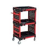 HX HONGXIANG Auto Detailing Tool Cart with Pegboard-Car Detailing Organizer for Garage DIY Home Studio Projects,Classify and Store Your Tools (Detailing Cart with 4 Tool Board)