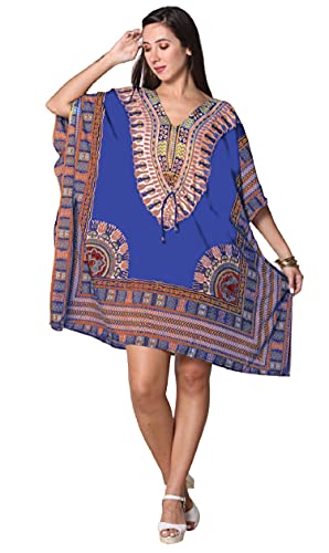 KARACHIC BY NF Women's Beautiful Prints Short Kimono Kaftan Dress Coverup Loose Sundress Caftan
