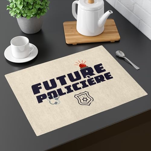 Set de table en lin future policière à offrir pour une vocation - 3