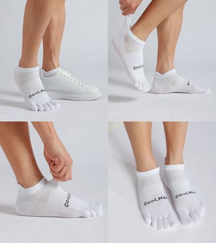 Toe Socks for Men and Women Coolmax Five Finger No Show Athletic Running High Performance Lightweight 3 Pairs4
