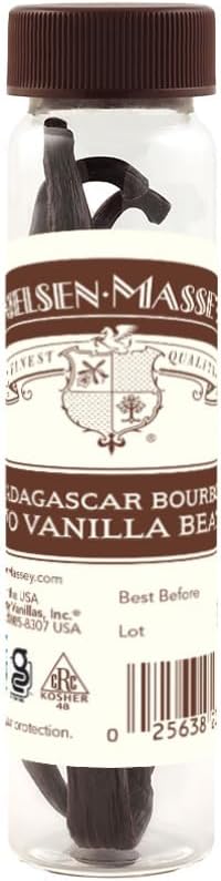 Madagascar Bourbon Vanilla Beans for Baking and Cooking, 2-Bean Vial with Gift Box