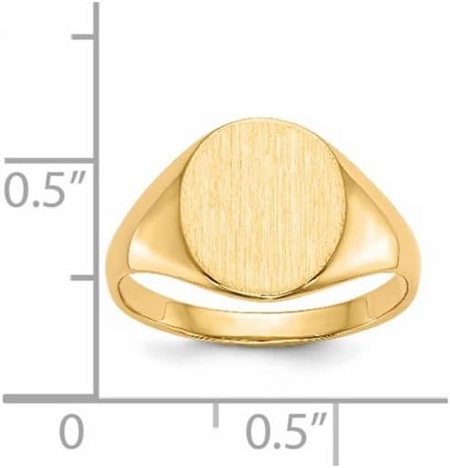 JewelryWeb 14k Yellow Gold Solid Brushed Polished Signet Ring Size 6 Ring for Women - Image 2