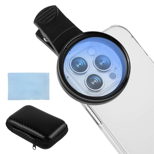 52mm Clip-on CPL Phone Filters Polarizing, Universal Circular Polarizer Lens for iPhone Android Ultra Slim Minimize Glare Eliminate Reflections