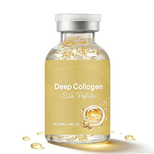 Deep Collagen Silk Peptide Ampoule, Ampoule Intensive Collagène & Soie Peptide – Sérum Visage Liftant Raffermissant, Formule Hydratante Anti-Âge pour Tous Types de Peau (1pc)