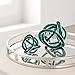 Torre & Tagus Orbit Hand Blown Glass Infinity Knot Sculpture - 3 Inch Glass Art Teal Knot Decor Ball for Home Decor, Small Centerpiece Table Decoration for Home Interior (Clear Teal)