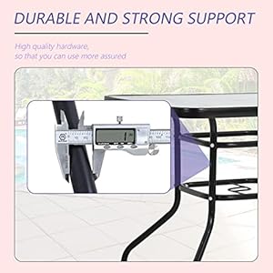 FDW Bistro, Outdoor Dining Square Tempered Glass Patio Table with Umbrella Hole for Lawn Balcony Yard, Black FDW Bistro Outdoor Dining Square Tempered Glass Patio Table with Umbrella Hole for Lawn Balcony Yard Black