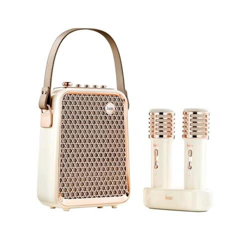 Divoom Songbird-HQ2 Karaoke Machine with 2 Wireless Microphones,50W Sound Bluetooth Speaker for Adults Girls Boys,Audio Mixer Karaoke System for Home Outdoor,Support TF/AUX/USB,Gift for All
