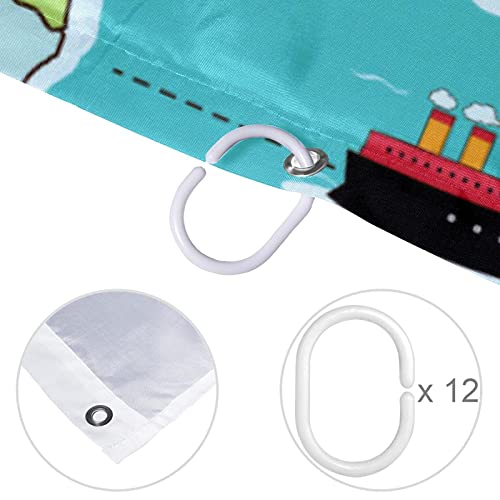 Rideau de douche carte États-Unis 183x183 imperméable grand format