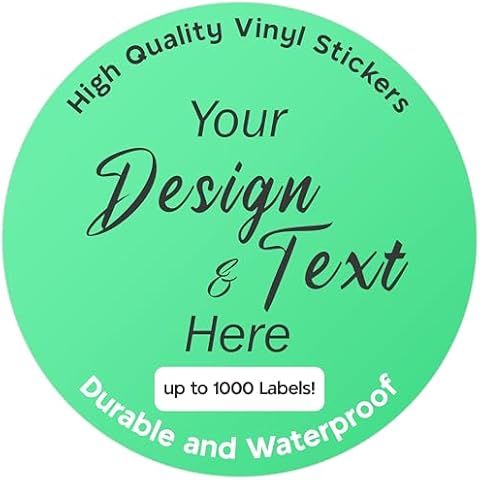 VulgrCo Vinyl Label Custom Stickers for Business Logo, Waterproof & Dishwasher Safe Personalized Labels Stickers, Durable Customized Labels for Branding & Events, 1-10 Inch Sizes and up to 1000 labels Cover