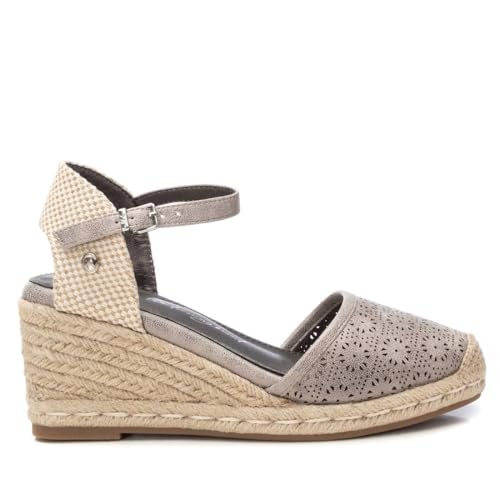 XTI - Sandalias con Cuña Mujer Plomo - Calzado Cómodo y Versátil - Moda casual - Modelo 14384302 (Talla 38)