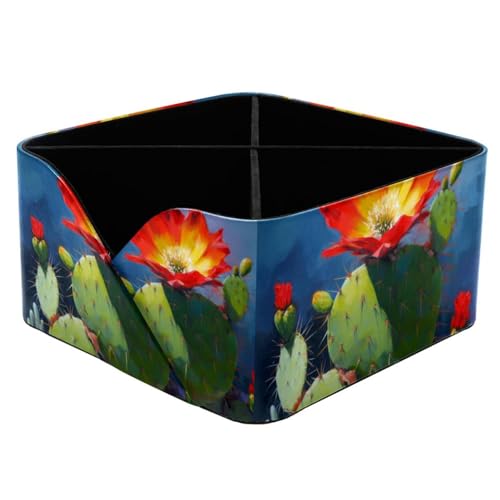 Boîte de rangement élégante et organiseur polyvalent fleurs cactus