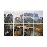 Acoustical Soundproof Wall Panels The Bastei bridge Switzerland National Park Self-Adhesive Art Acoustic Panels Reduce Room Echo Reverberation Acoustic Treatment Wall Decor