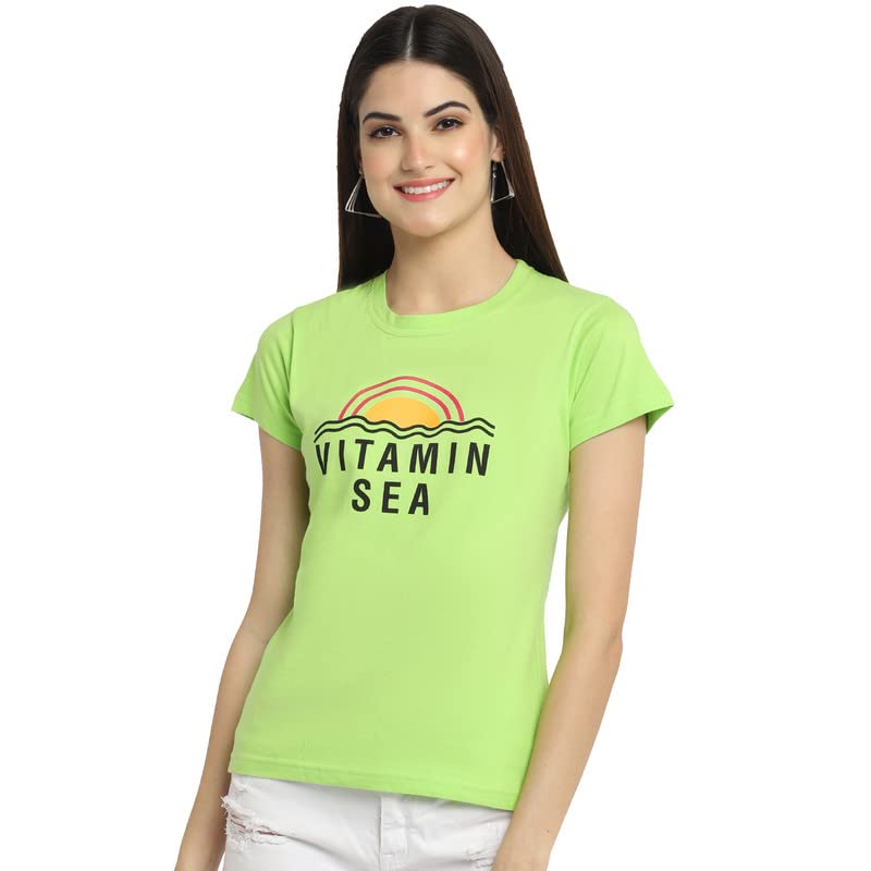 Image of Preneum Women's Letter Print Regular Fit T-Shirt