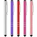 5 Pièces Stylet Fin Stylet à Écran Tactile Capacitif Universel pour Tablettes et Téléphones Portables (Argent, Rouge, Rose Rouge, Violet, Rose)