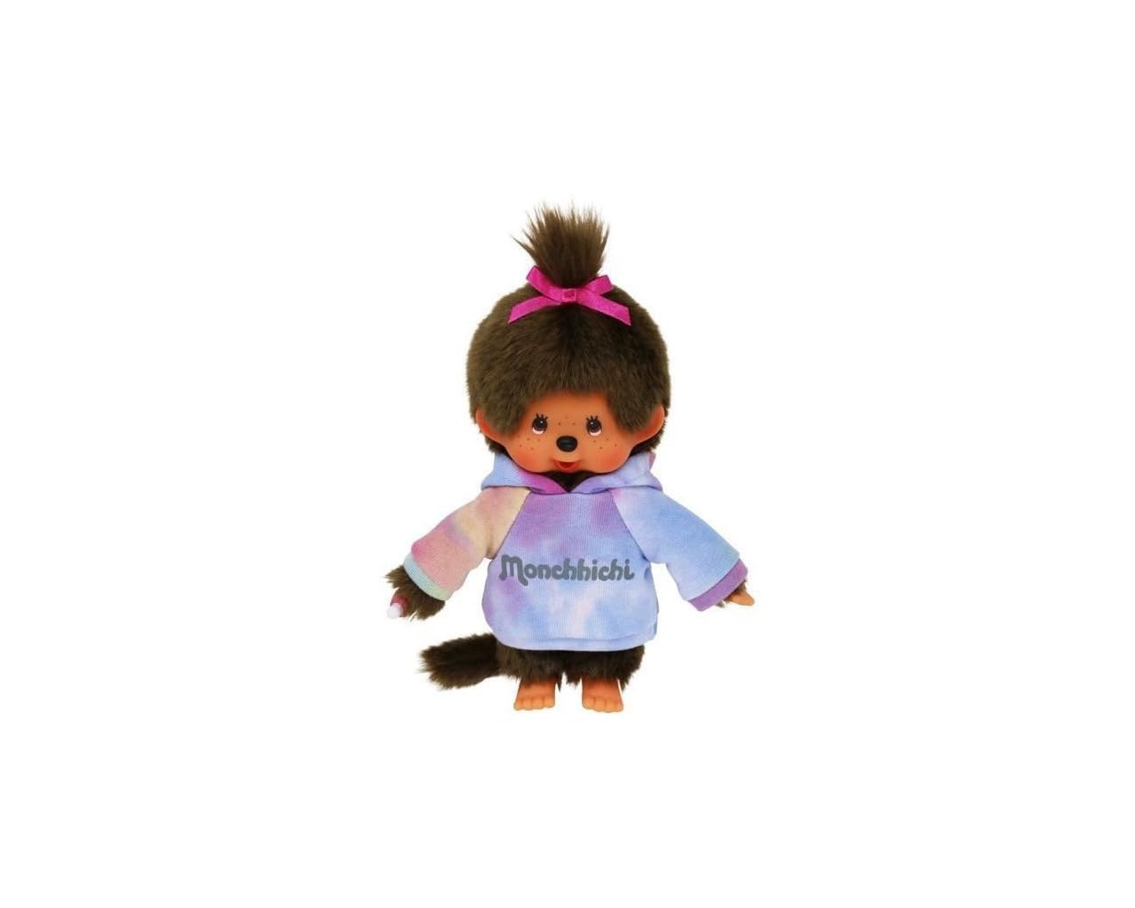 Bandai Monchhichi Plush Sweatshirt Tie and Dye - Iconic 80s Plush Toy - Soft Plush 20 cm for Children and Adults - SE42160