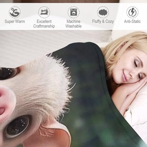 Couverture Cochon Mignon en flannel 130x150 cm pour canapé et lit - 4