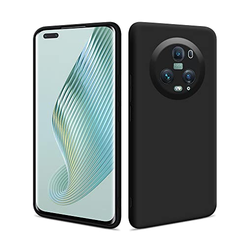 HSP Hülle für HONOR Magic5 Pro [Staubabweisend] Handyhülle | Premium TPU Silikon Hülle Schutzhülle | Kratzfest Stoßfest Fallschutz | Kameraschutz Bildschirmschutz | Passexakt Dünn Matt | Schwarz