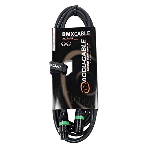 Accu Cable AC3PDMX15, DMX Stage Light Cable, 3 Pin Male to 3 Pin Female Connection (15 FT) Cover