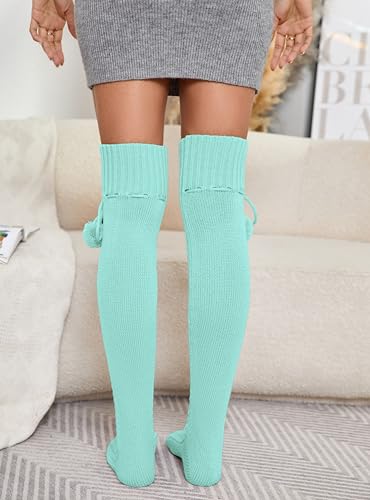 Image of YELAIVP Women's Thigh High Socks - Extra Long Cable Knit Over the Knee Socks and Leg Warmers