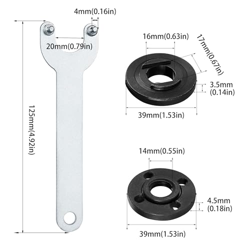 Rybtd Clé pour Meuleuse 125 mm avec Bride de Meuleuse d'Angle, Compatible avec les Meuleuses d'Angle de 125 mm – vue 2