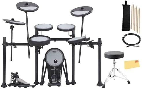 Roland VQD106PADS V-Drums Quiet Design Kit Bundle with Drum Thron...