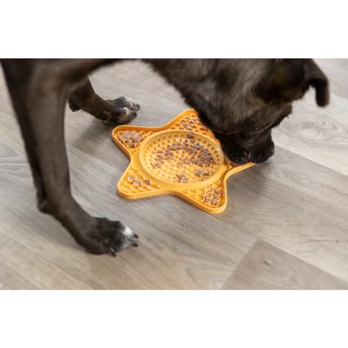 TRIXIE - Lick'n'Snack Tischdecke für Haustiere, Silikon, 23,5 cm, Gelb, rutschfest, spülmaschinenfest und gefriergeeignet