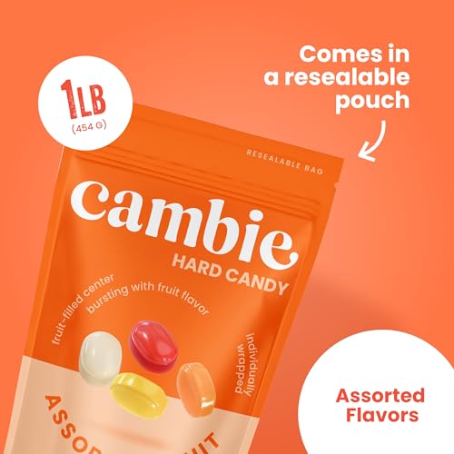 Assorted Fruit Hard Candy Individually Wrapped by Cambie, 1 lb of Fruit Candy with a Deliciously Sweet Hard Exterior with a Soft, Decadent Filled Center - Thumbnail 7