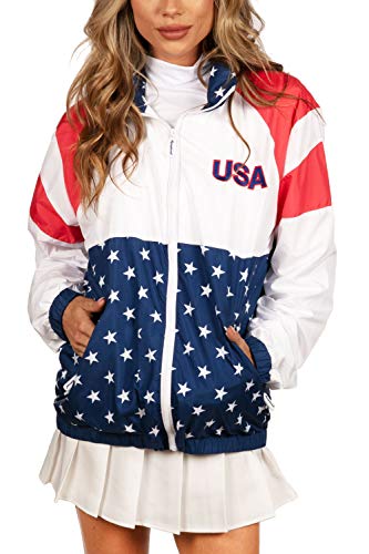 Tipsy Elves Windbreaker Jackets - Retro 80’s & 90's Hooded Windbreaker Jacket