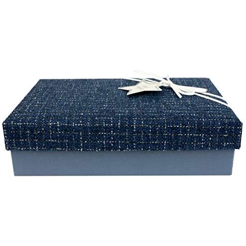 Emartbuy Blue Gift Box with Ribbon Cover