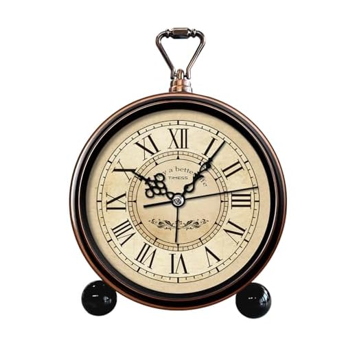 Vintage Analog Alarm Clock, 4.3" Silent Non-Ticking Quartz Desk Clock with Roman Numerals, Battery Operated Table Clock for Bedroom, Living Room, Office, or Gift (White)