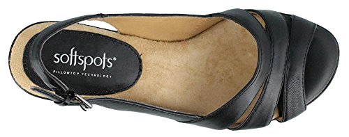 softspots Women's Neima High-Heeled Slingback Sandals, Black Leather, 9.5 W/D-E2