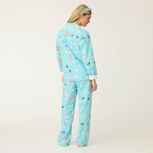 PJ Salvage Women's Flannel Long-Sleeve Top, Pant and Headband 3-Piece Pajama Set4