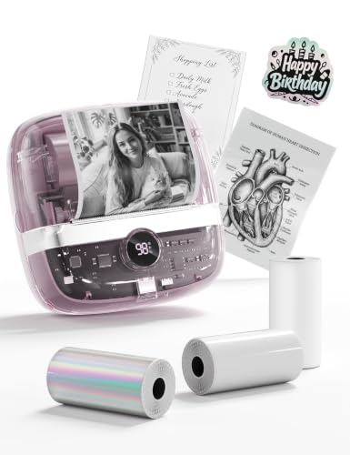 Image of 300 DPI Logging Supplies T02 Pro Mini Printer Gift for Teen Girls Women Mini Thermal Printer Portable Thermal Printer Study Supplies for School Home Gifts