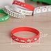 FEPITO 35 Pieces Christmas Wristband Silicone Wristbands Rubber Band for Christmas Party Decoration 7 Merry Xmas Patterns