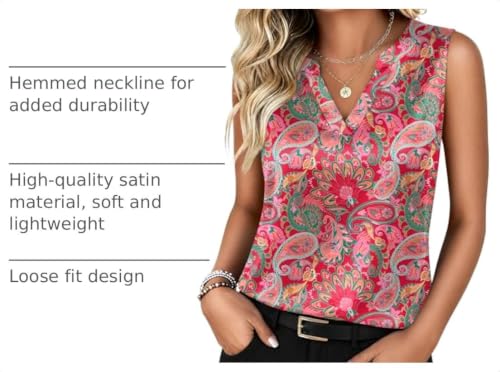 Zeagoo Womens Summer Top Loose Fit Silk Satin Blouses Business Casual Shirt - image 4