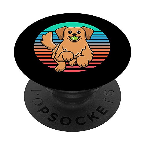 Retro Golden Retriever Shirt Men Women Kids Dog Lover PopSockets PopGrip: Ausziehbarer Sockel und Griff für Handys/Tablets mit Tauschbarem Top