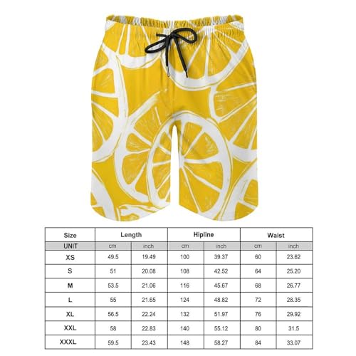 Lemon Orange Juice Men's Swim Trunks Board Shorts Beachshorts Swimsuits with Pockets Mesh Liner2