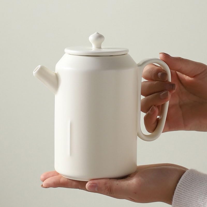 Large Capacity White Ceramic Tea Sets Afternoon Set with A Hand Held Teapot At