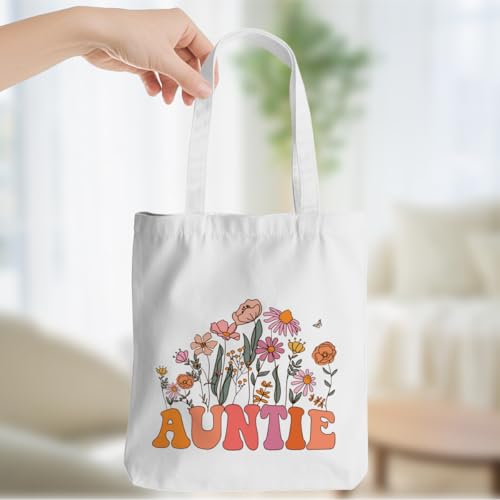 Grandma Mom Aunt Travel Canvas Tote Bag Beach Christmas Birthday Gifts for Women Reusable Grocery Bags 02