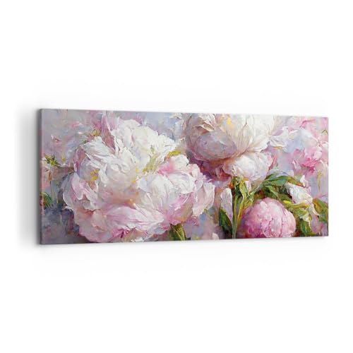 Quadri Moderni Soggiorno Fiori Peonie Classicismo Quadro su Tela 120x50cm Stampe da Parete Camera da Letto Cucina 1 pezzo Wall Art Canvas Grandi Decorazione Murale Grafica Immagini AB120x50-5975