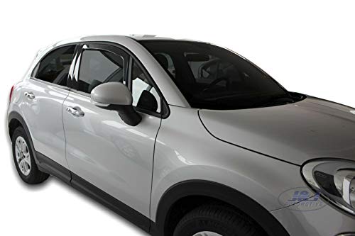 J&J AUTOMOTIVE | Deflettori D'Aria Antiturbo Per 207 3-Porte 2006-2012, Set di 2 Pz, Nero, Antivento, Antipioggia, Fume' Oscurati