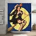 Bathroom Shower Curtain - Sexy Pin Up Girl I'm a Halloween Witch - Vintage Retro Pin Up Girls Body Art Work Canvas Painting Style Waterproof Polyester Fabric 66(w)x72(h) Rings Included