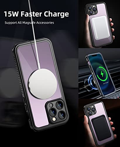 Beeasy for iPhone 14 Pro Max Case Waterproof IP68 MagSafe Magnetic Shockproof Dustproof Case Built in Screen Protector - Image 4