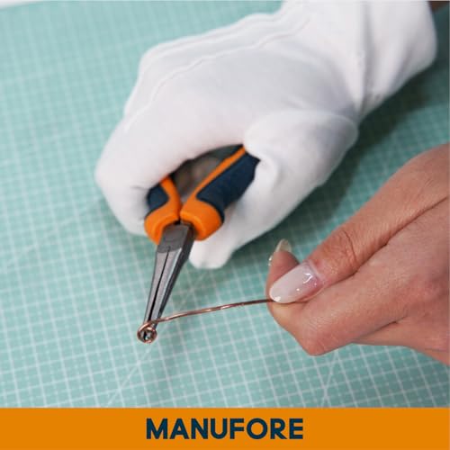 Image of MANUFORE 6-Piece Mini Pliers Set - Needle Nose, Long Nose, Diagonal, Flat Nose, End Cutting & Linesman Pliers for Precision DIY, Electronics Repair, Jewelry Making & Crafting