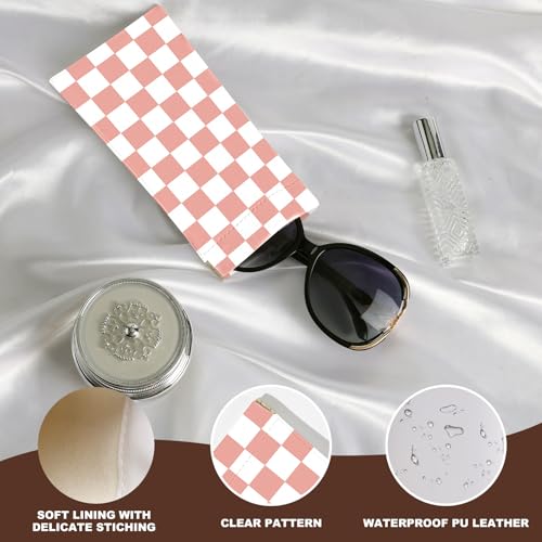 Image of Anikathy 2Pcs Sunglass Eyeglass Glasses Case Soft PU Leather with Cleaning Cloth Cute Glasses Pouch Bag for Men Women Girs